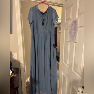 Lulu's Soft Blue Maxi Dress